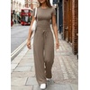 image:imageLILLUSORY Sweat Sets for Women Airport Travel Two Piece Matching Lounge Set Sweatsuit OutfitMocha