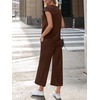 image:imageLILLUSORY Two Piece Lounge Sets for Women Spring Vacation Beach Travel Airport Outfits Casual Cruise Fashion 2026Chocolate Brown