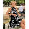 image:imageLILLUSORY Women Halter Dress Summer Mini Short Dresses A Line Polka Dot Petite Sundress Flowy Vacation Party Outfits 2026Black