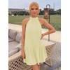 image:imageLILLUSORY Women Halter Dress Summer Mini Short Dresses A Line Polka Dot Petite Sundress Flowy Vacation Party Outfits 2026Light Yellow