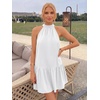 image:imageLILLUSORY Women Halter Dress Summer Mini Short Dresses A Line Polka Dot Petite Sundress Flowy Vacation Party Outfits 2026Offwhite