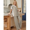 image:imageLILLUSORY Womens 2 Piece Lounge Sets Matching Travel Outfits Color BlockApricot