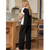 image:imageLILLUSORY Womens 2 Piece Lounge Sets Matching Travel Outfits Color BlockBlack