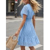 image:imageLILLUSORY Womens Eyelet Dress 2026 Summer Mini V Neck A Line Knee Length Lace Hollow Out Cute Casual Beach Vacation OutfitLight Blue