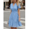 image:imageLILLUSORY Womens Eyelet Dress 2026 Summer Mini V Neck A Line Knee Length Lace Hollow Out Cute Casual Beach Vacation OutfitLight Blue