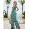 image:imageLILLUSORY Womens Floral Jumpsuit Off Shoulder Boho Romper Summer Beach OutfitsGreen