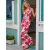 image:imageLILLUSORY Womens Floral Jumpsuit Off Shoulder Boho Romper Summer Beach OutfitsRed