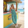 image:imageLILLUSORY Womens Jumpsuits Tropical Floral Print Boho Summer Overalls Rompers Cruise OutfitsGreen