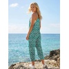 image:imageLILLUSORY Womens Jumpsuits Tropical Floral Print Boho Summer Overalls Rompers Cruise OutfitsGreen