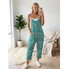 image:imageLILLUSORY Womens Jumpsuits Tropical Floral Print Boho Summer Overalls Rompers Cruise OutfitsGreen