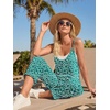image:imageLILLUSORY Womens Jumpsuits Tropical Floral Print Boho Summer Overalls Rompers Cruise OutfitsGreen