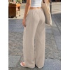 image:imageLILLUSORY Womens Linen Summer Flowy Wide Leg Beach Palazzo Pants with PocketsApricot