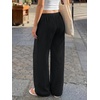 image:imageLILLUSORY Womens Linen Summer Flowy Wide Leg Beach Palazzo Pants with PocketsBlack