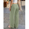 image:imageLILLUSORY Womens Linen Summer Flowy Wide Leg Beach Palazzo Pants with PocketsGreen
