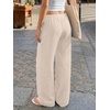 image:imageLILLUSORY Womens Linen Summer Flowy Wide Leg Beach Palazzo Pants with PocketsKhaki