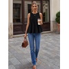 image:imageLILLUSORY Womens Peplum Tops Babydoll Linen Tank Tops Flowy Ruffle Pleated BlousesBlack