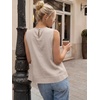 image:imageLILLUSORY Womens Peplum Tops Babydoll Linen Tank Tops Flowy Ruffle Pleated BlousesKhaki