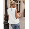 image:imageLILLUSORY Womens Peplum Tops Babydoll Linen Tank Tops Flowy Ruffle Pleated BlousesWhite