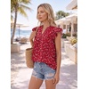 image:imageLILLUSORY Womens Ruffle Tops Dressy Casual Flowy Floral Boho Blouses Summer Chiffon Shirts 2026Spotted Red