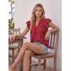 image:imageLILLUSORY Womens Ruffle Tops Dressy Casual Flowy Floral Boho Blouses Summer Chiffon Shirts 2026Spotted Red