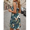 image:imageLILLUSORY Womens Short Summer Dress Mini Sundress Beach Vacation Spring Sleeveless Dresses 2026 Casual Outfits Cute ClothesFloral Green Leaf