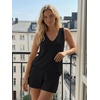 image:imageLILLUSORY Womens Summer 2 Piece Vacation Short Sets Matching V Neck Cute Beach Outfits 2026 Lounge Coastal Set Knit PajamasBlack