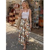 image:imageLILLUSORY Womens Wide Leg Flowy Pants High Waisted Palazzo Boho Comfy Pants Summer Dressy Casual Beach Vacation Fall ClothesBohofloral