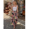 image:imageLILLUSORY Womens Wide Leg Flowy Pants High Waisted Palazzo Boho Comfy Pants Summer Dressy Casual Beach Vacation Fall ClothesBohopink