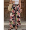 image:imageLILLUSORY Womens Wide Leg Flowy Pants High Waisted Palazzo Boho Comfy Pants Summer Dressy Casual Beach Vacation Fall ClothesBohopink