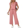 image:imageLILLUSORY Two Piece Lounge Sets for Women Spring Vacation Beach Travel Airport Outfits Casual Cruise Fashion 2026Coral