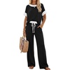 image:imageLILLUSORY Womens 2 Piece Lounge Sets Matching Travel Outfits Color BlockBlack