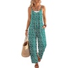 image:imageLILLUSORY Womens Jumpsuits Tropical Floral Print Boho Summer Overalls Rompers Cruise OutfitsGreen