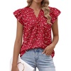 image:imageLILLUSORY Womens Ruffle Tops Dressy Casual Flowy Floral Boho Blouses Summer Chiffon Shirts 2026Spotted Red