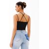 imageREORIA Crisscross Back Strap VNeck Women Crop Tank Top Sexy Sleeveless Tops 2025 SpringSummer Designer CollectionBlack Onyx