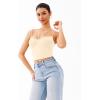 imageREORIA Crisscross Back Strap VNeck Women Crop Tank Top Sexy Sleeveless Tops 2025 SpringSummer Designer CollectionButtercream