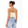 imageREORIA Crisscross Back Strap VNeck Women Crop Tank Top Sexy Sleeveless Tops 2025 SpringSummer Designer CollectionButtercream