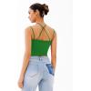 imageREORIA Crisscross Back Strap VNeck Women Crop Tank Top Sexy Sleeveless Tops 2025 SpringSummer Designer CollectionKelly Green