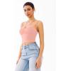 imageREORIA Crisscross Back Strap VNeck Women Crop Tank Top Sexy Sleeveless Tops 2025 SpringSummer Designer CollectionPink Dolphin
