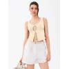 imageREORIA UNeck Adjustable TieFront Crop Top Soft Fabric Y2K Sexy Sleeveless Tops 2025 SpringSummer Designer CollectionButtercream