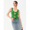 imageREORIA UNeck Adjustable TieFront Crop Top Soft Fabric Y2K Sexy Sleeveless Tops 2025 SpringSummer Designer CollectionKelly Green