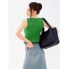 imageREORIA UNeck Adjustable TieFront Crop Top Soft Fabric Y2K Sexy Sleeveless Tops 2025 SpringSummer Designer CollectionKelly Green