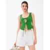 imageREORIA UNeck Adjustable TieFront Crop Top Soft Fabric Y2K Sexy Sleeveless Tops 2025 SpringSummer Designer CollectionKelly Green