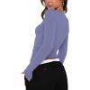 imageREORIA Womens Fashion Long Sleeve Shirts Crew Neck Layering Basic Tee Slim Fitted Lightweight Going Out TopsBlue Nova