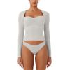 imageREORIA Womens Long Sleeve Inverted Trapezoid Neck Top Sexy Elegant Tops 2025 FallWinter Designer CollectionGrey