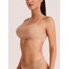 imageREORIA Womens Basic Scoop Neck Wireless No Padding Bralette Ultra Comfortable Soft Smoothing Seamless No Underwire BrasClay