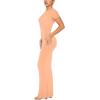 imageREORIA Womens Basic Summer Casual Lounge Long Dress Elegant Short Sleeve Crew Neck Bodycon Maxi DressesPeach Fuzz