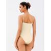 imageREORIA Womens Lace Trim VNeck Bodysuit Spaghetti Straps Sexy Outfit 2025 SpringSummer Designer CollectionButtercream