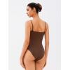imageREORIA Womens Lace Trim VNeck Bodysuit Spaghetti Straps Sexy Outfit 2025 SpringSummer Designer CollectionChocolate Lab
