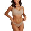 imageREORIA Womens Lounge Comfortable Adjustable Everyday Bra Seamless FullCoverage Padded Wirefree Bras for WomenClay