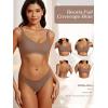 imageREORIA Womens Lounge Comfortable Adjustable Everyday Bra Seamless FullCoverage Padded Wirefree Bras for WomenClay